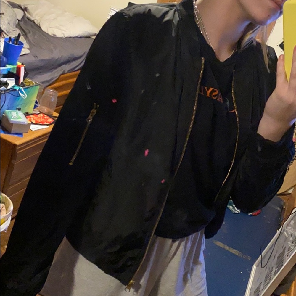 New Black bomber jacket/ wind breaker